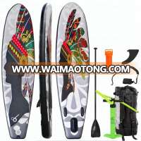 BAOLONG Double Layer Strengthen 10'6" Colorful Inflatable Stand up Paddle Board with Pump/Paddle/Fins/Leash/Storage Bag